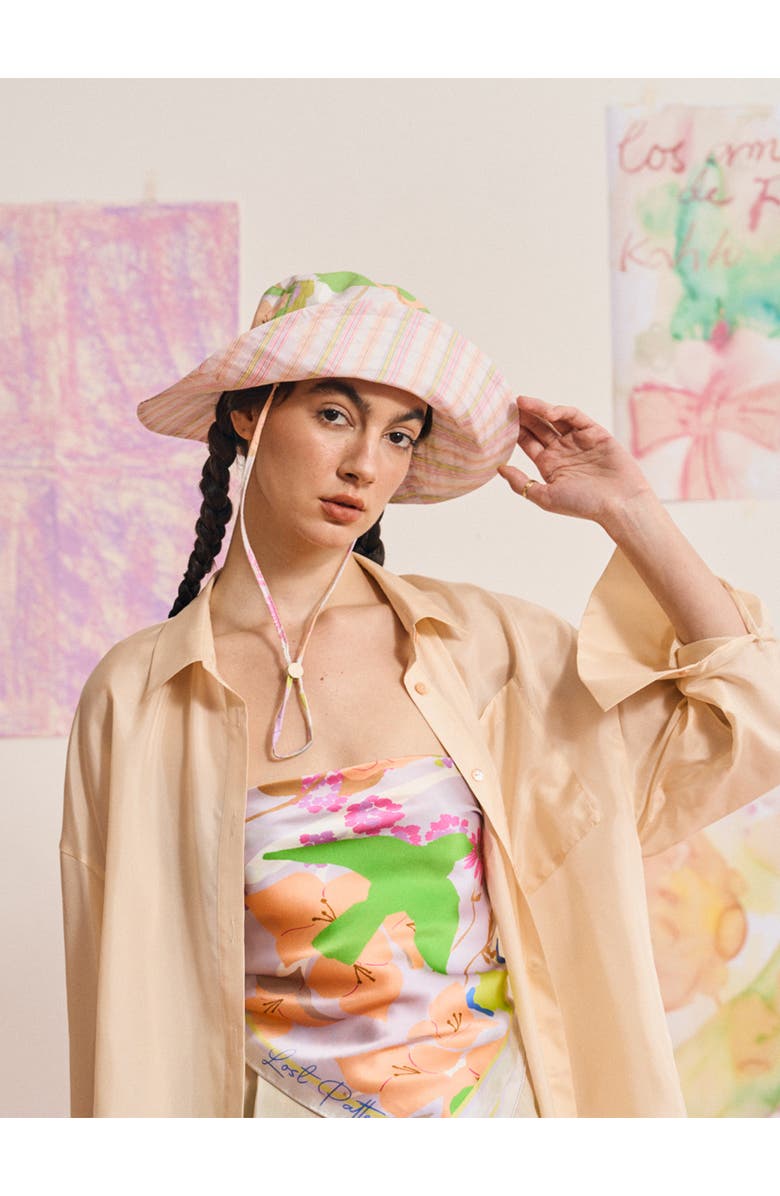 Lost Pattern FRIDA x LOST PATTERN "Frida's Garden" Cotton Reversible Sun Hat, Alternate, color, Pink