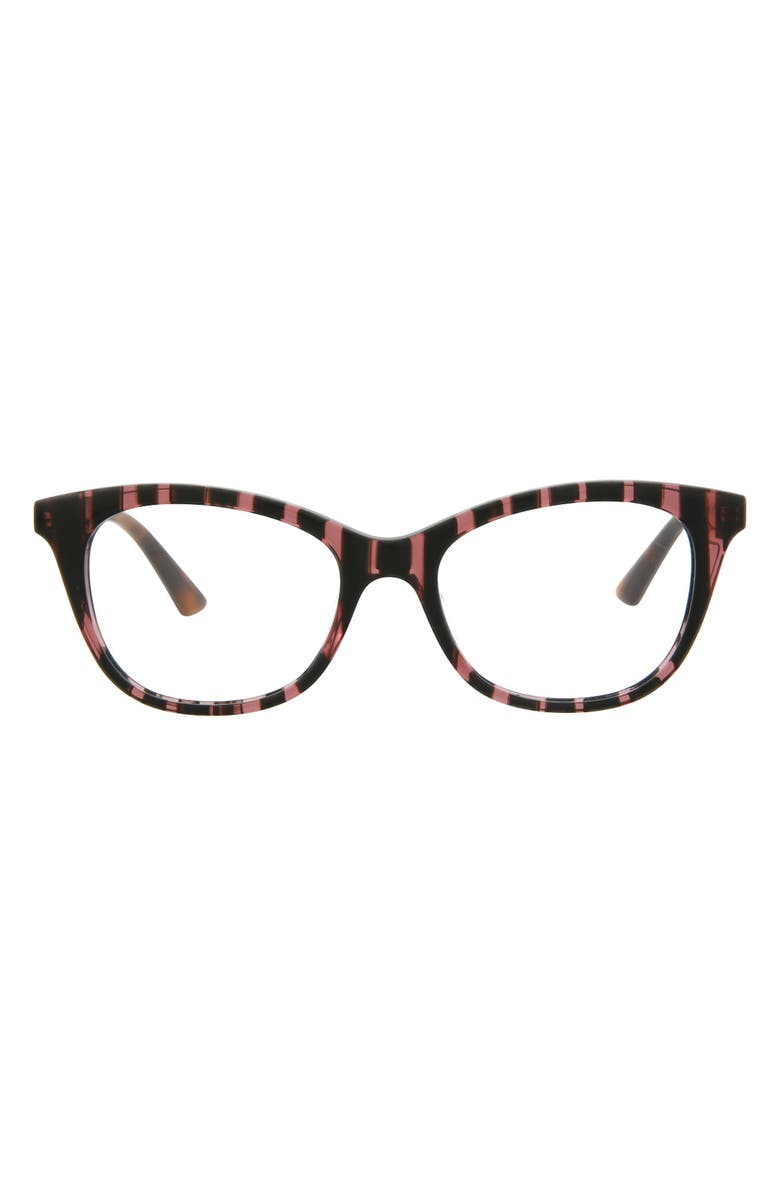 McQueen 51mm Oval Optical Glasses, Main, color, Burgundy Havana