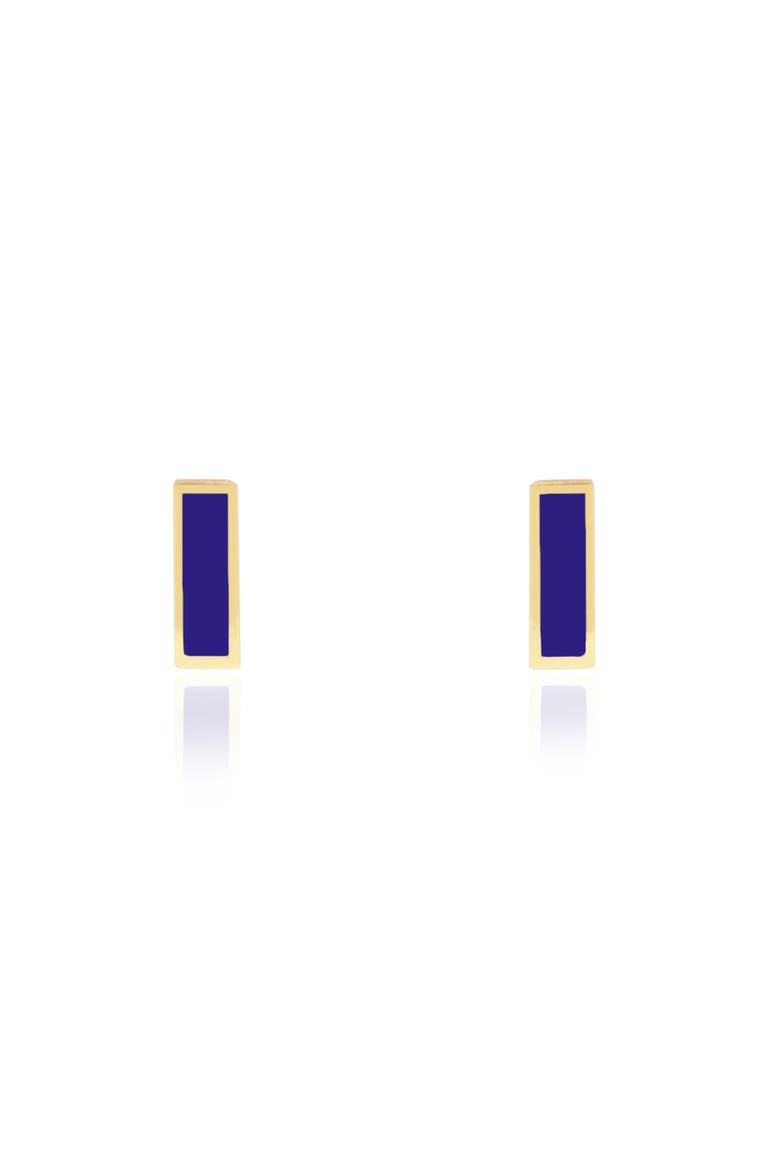 Lapis Bar Stud Earrings, Alternate, color, Blue