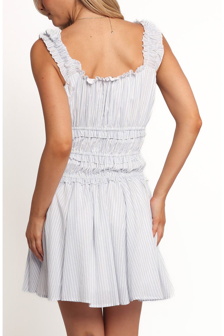 Lune Smocked Minidress, Alternate, color, BLUE STRIPE