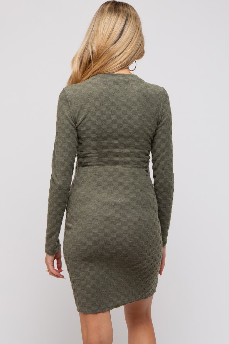 Soft Brushed Knit Long Sleeve Dress, Alternate, color, Olive Green