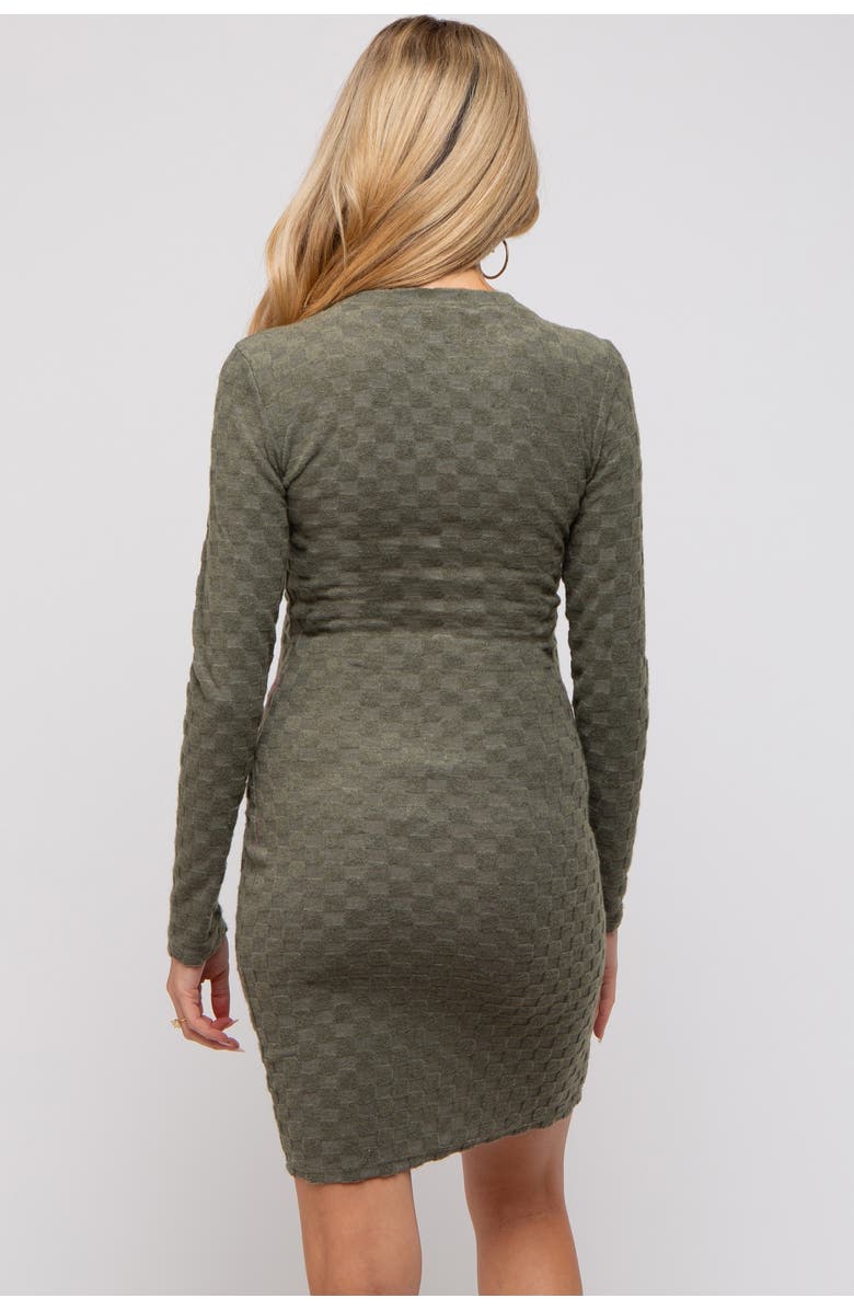 PinkBlush Soft Brushed Knit Long Sleeve Dress, Alternate, color, Olive Green