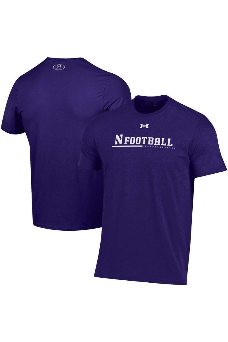 Men's Under Armour Purple Northwestern Wildcats 2022 Sideline Football Performance Cotton T-Shirt, Main, color, Purple
