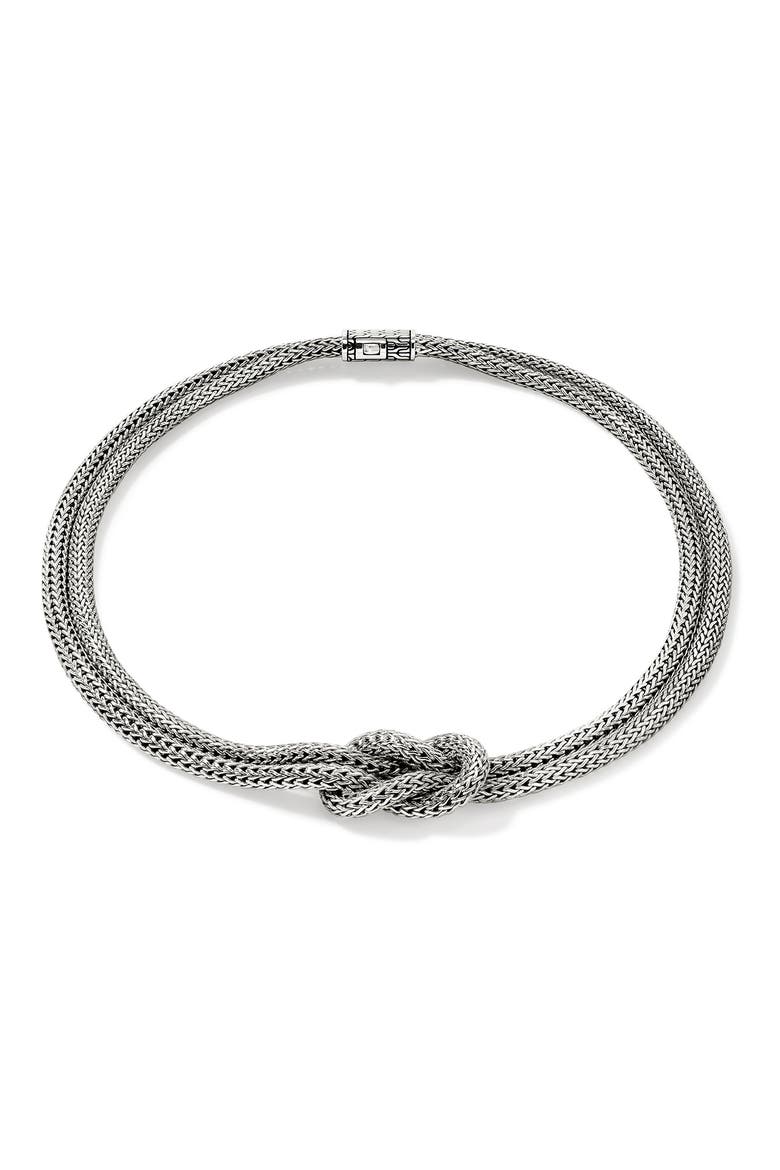Love Knot Necklace, 10mm, Main, color, SILVER