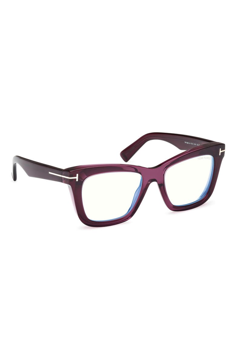 TOM FORD 52mm Square Blue Light Blocking Glasses, Alternate, color, 