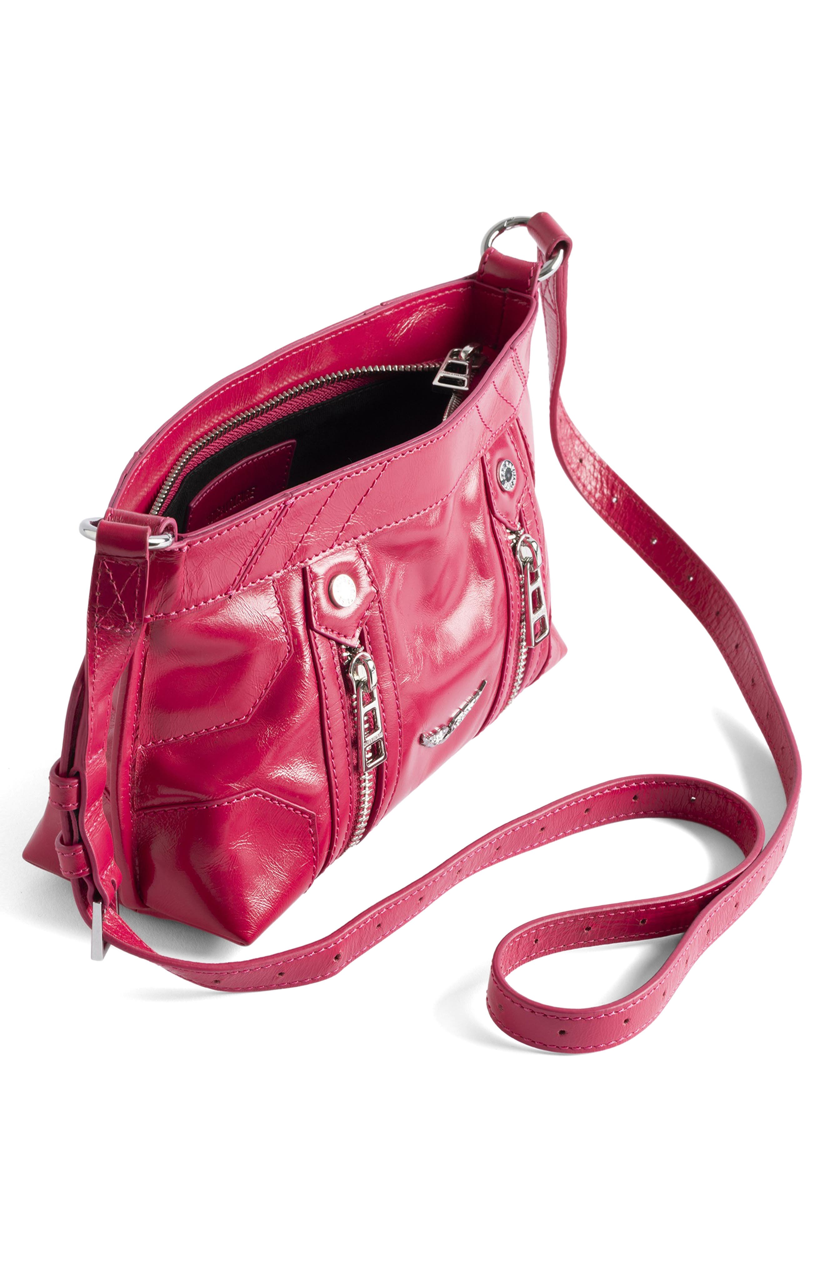 Zadig & Voltaire Sunny Mood Vintage Patent Crossbody Bag, Alternate, color, Podium