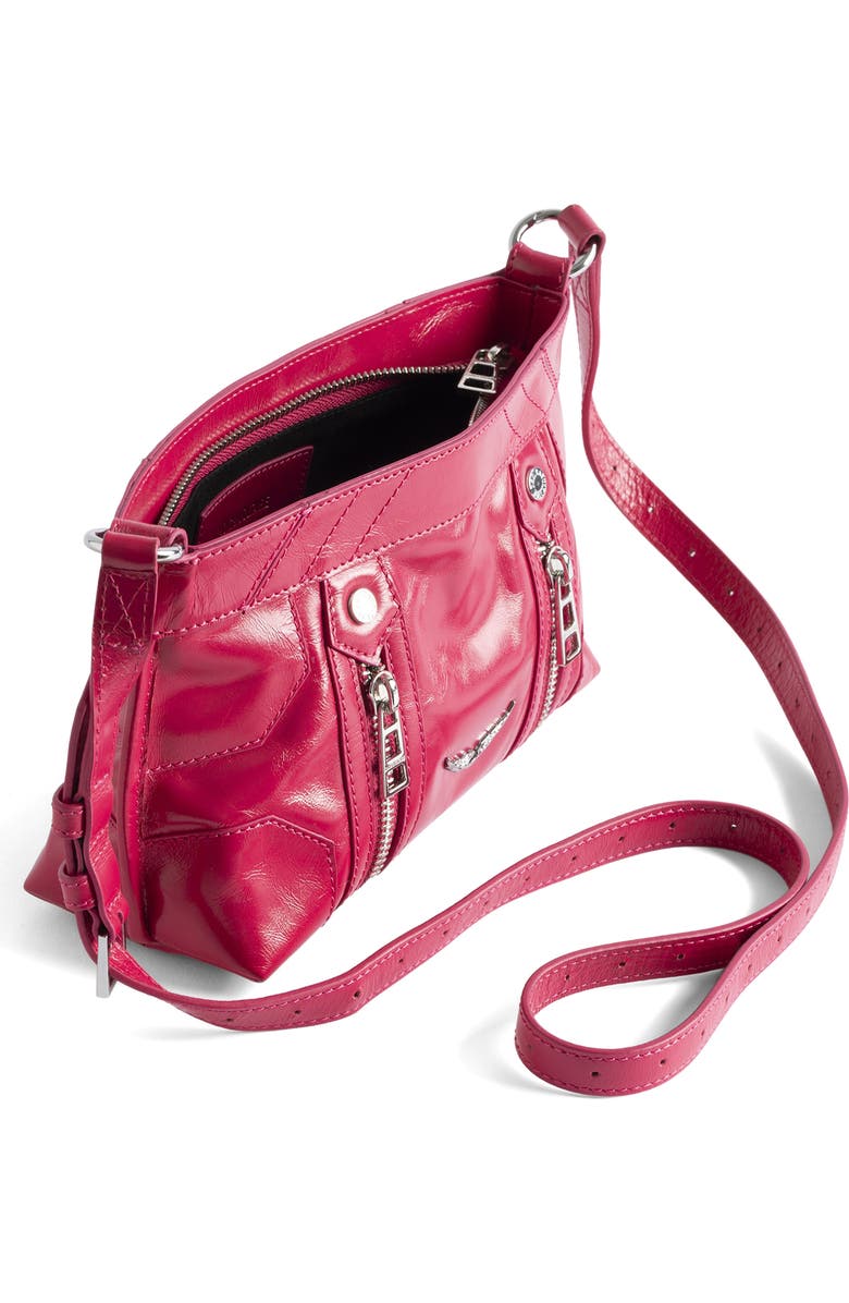 Zadig & Voltaire Sunny Mood Vintage Patent Crossbody Bag, Alternate, color, Podium