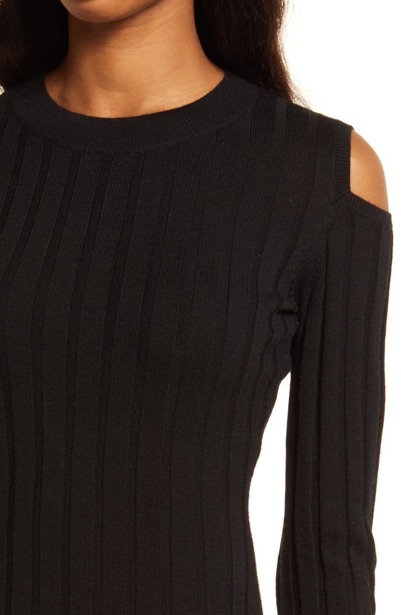 AllSaints Daina Cold Shoulder Merino Wool Sweater Dress, Alternate, color, 