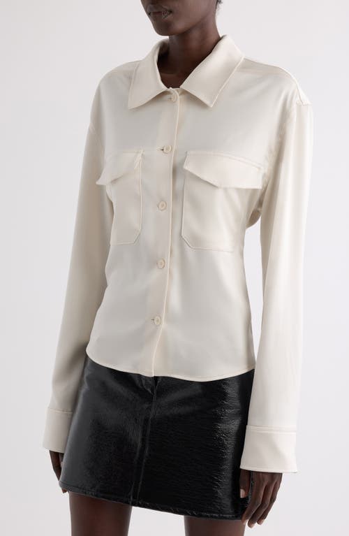 Shop Courrèges 2-pocket Satin Shirt In Natural