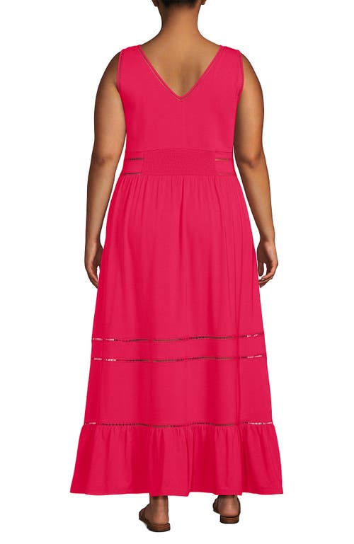 LANDS' END LANDS' END COTTON MODAL EMBELLISHED TRIM MAXI DRESS 