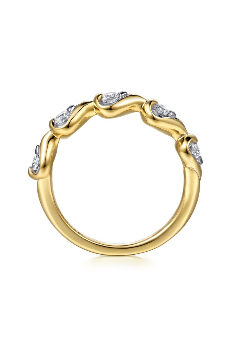 14k Gold Diamond Heart Ring, Alternate, color, 14K YELLOW/ WHITE GOLD