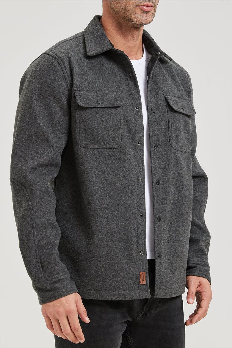 Park City Vegan Wool Shirt Jacket, Alternate, color, Charcoal