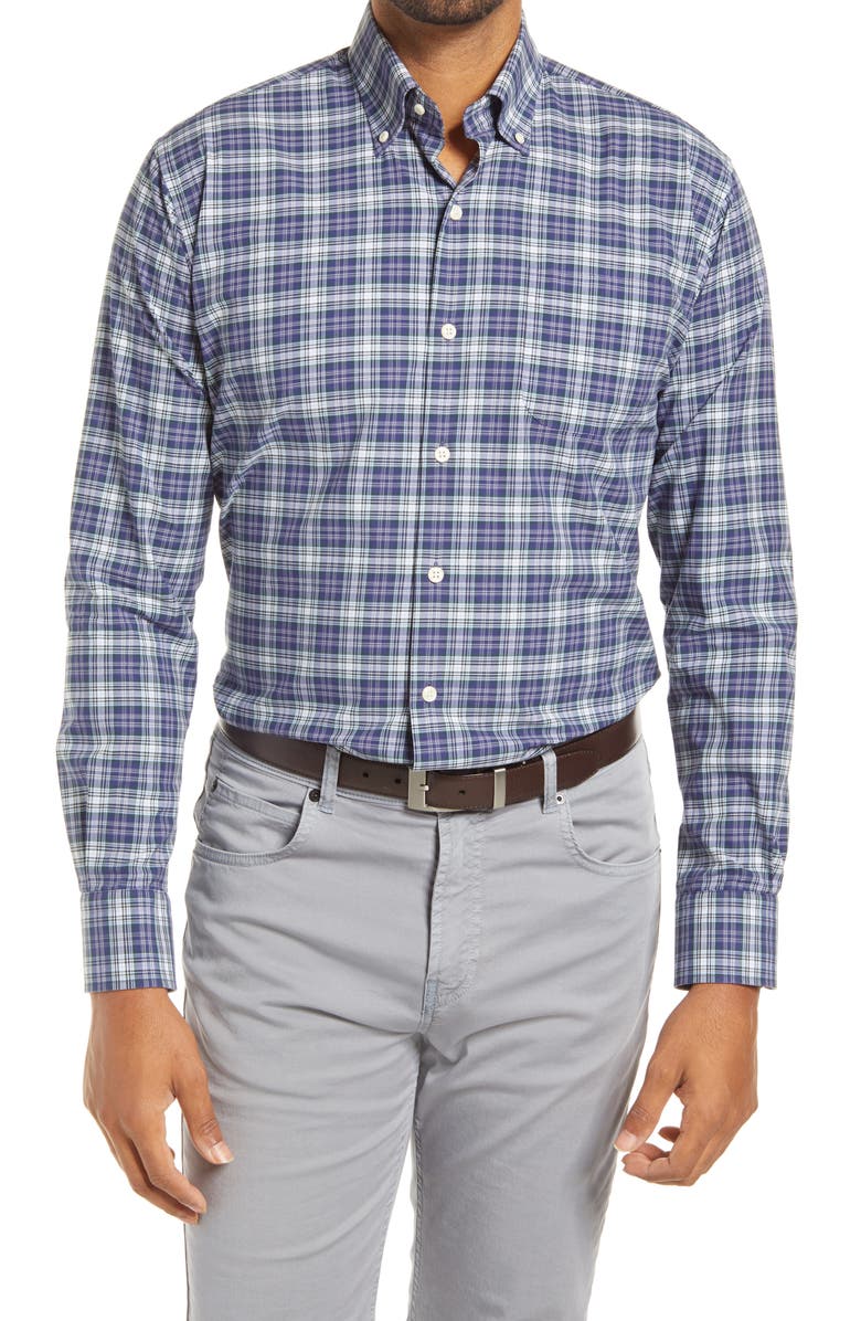 Peter Millar Robertson Crown Finish Plaid Button-Down Shirt, Main, color,