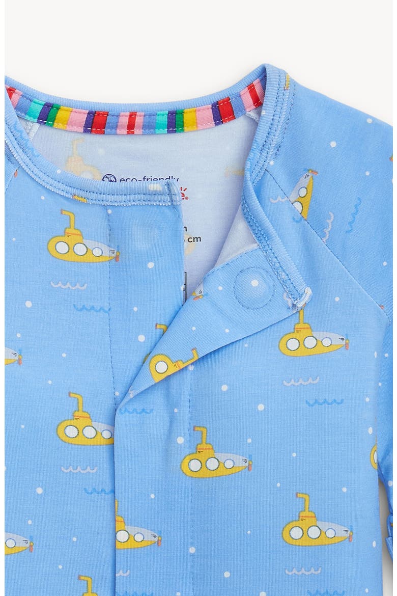 Submarine Print Magnetic Closure Convertible One-Piece Pajamas, Alternate, color, DIPSH