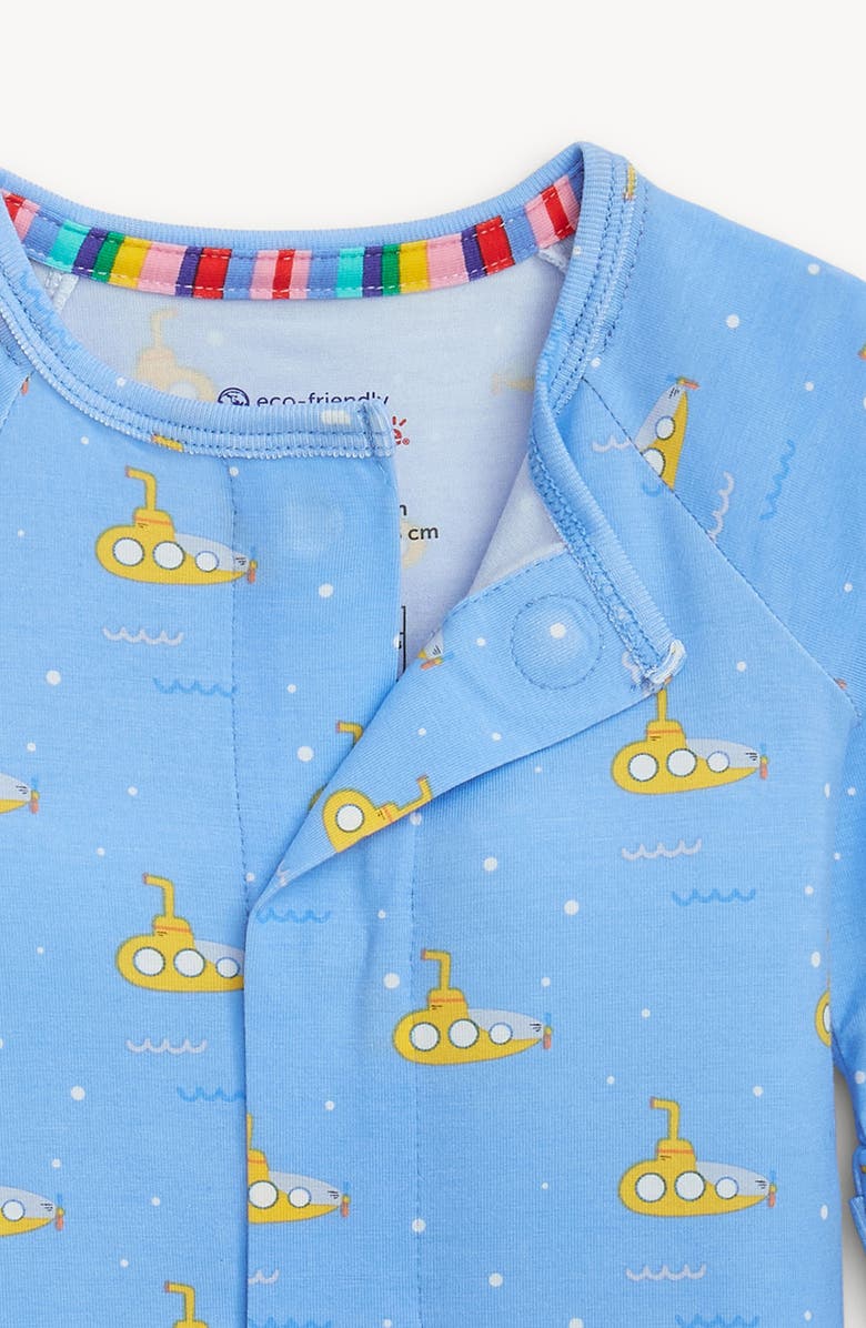 Magnetic Me Submarine Print Magnetic Closure Convertible One-Piece Pajamas, Alternate, color, Dipsh