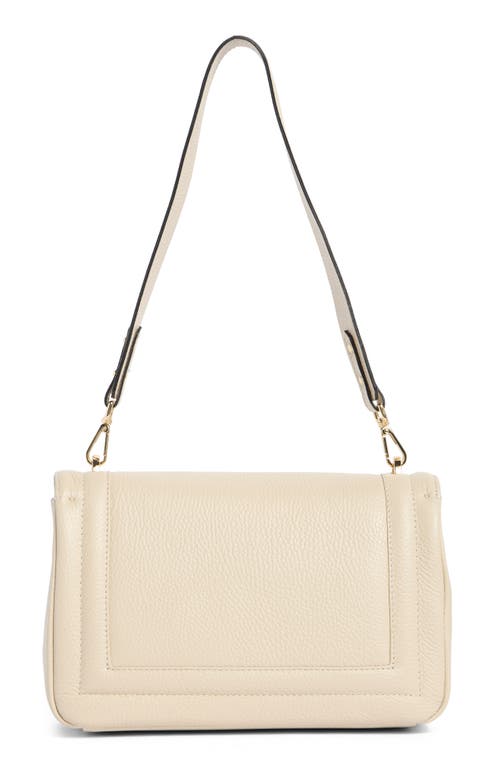 Valentino By Mario Valentino Alice Rockstud Vlogo Leather Shoulder Bag In White
