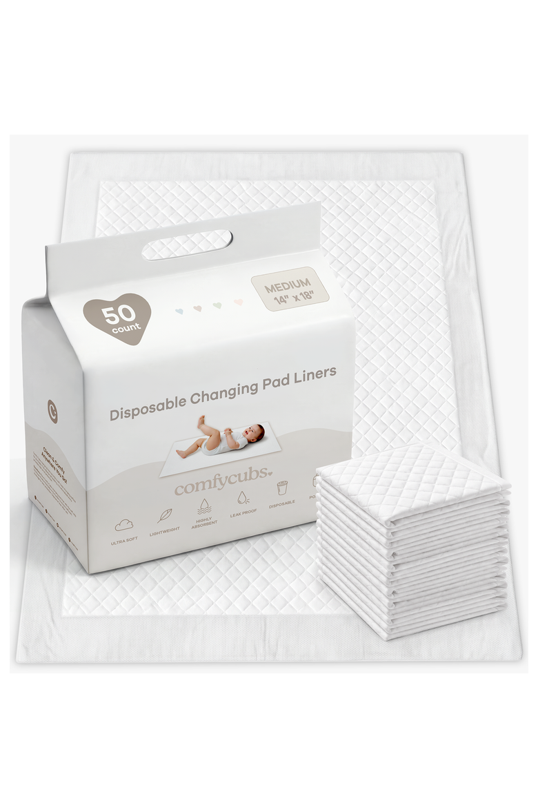Baby Changing Pad Liners, Medium, Main, color, 50 Pack