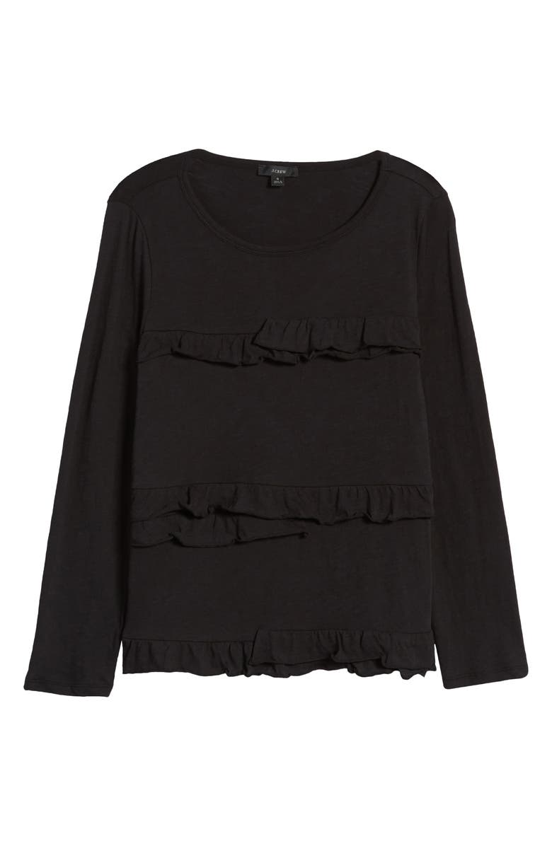 J.Crew Vintage Ruffle Long Sleeve T-Shirt, Alternate, color, 