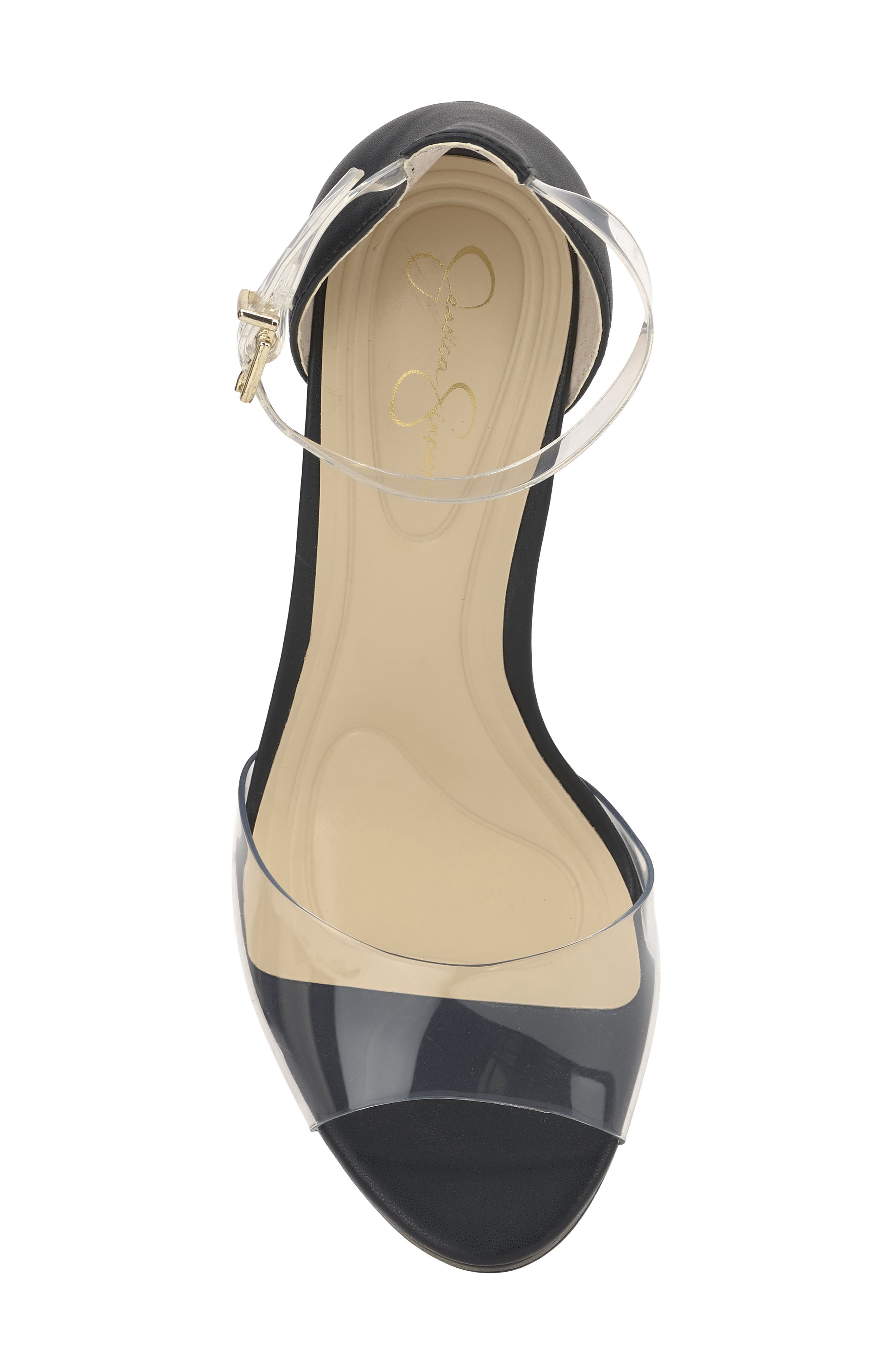 Jessica Simpson Daisile Ankle Strap Sandal, Alternate, color, Black/ Clear