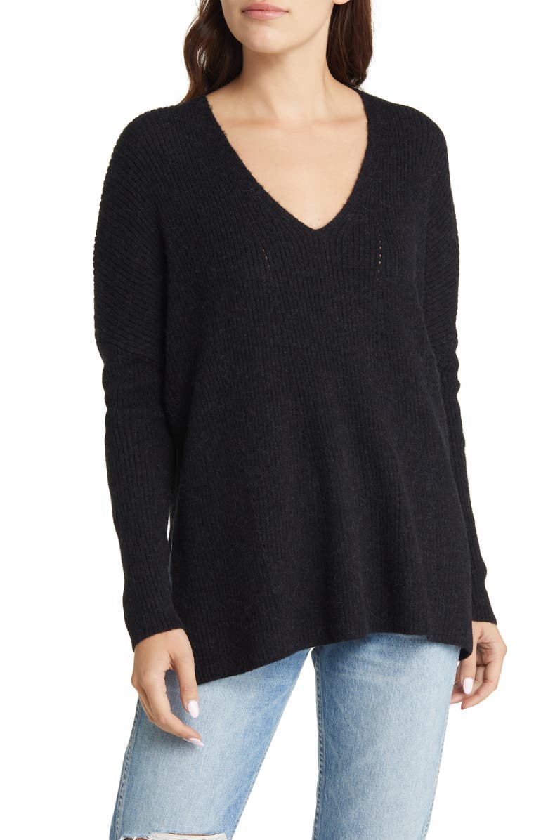 AllSaints Rhoda V-Neck Sweater, Main, color, 