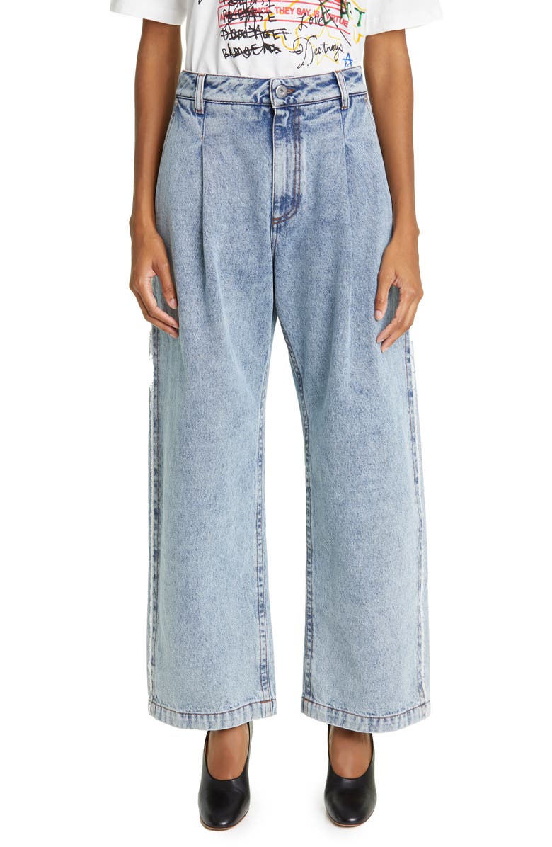 Vaquera Wide Leg Denim Tuxedo Trousers, Main, color, 