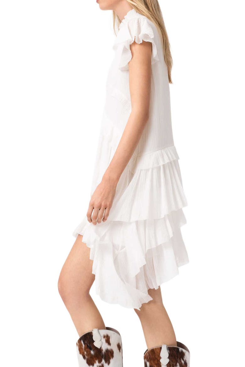 Cavalry Layered Ruffle High-Low Dress, Alternate, color, CHALK WHITE