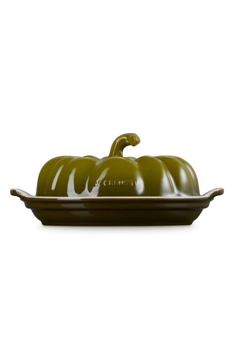 Le Creuset Pumpkin Butter Dish, Alternate, color, Olive