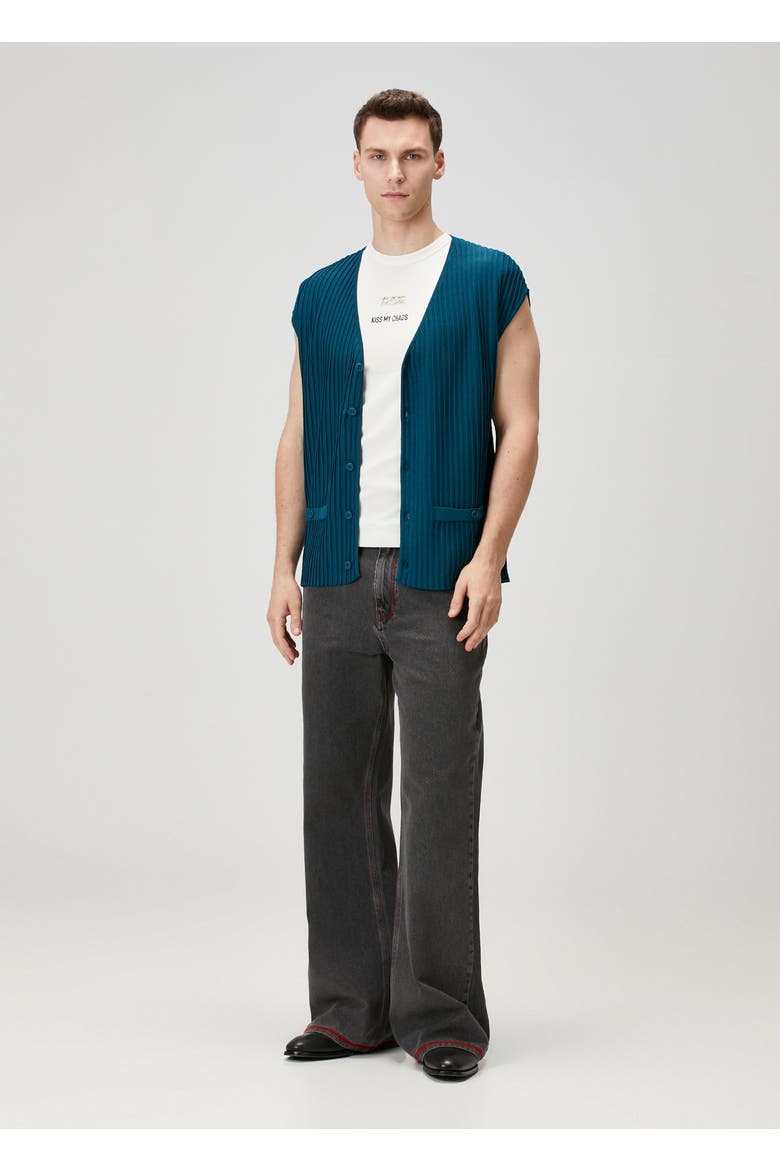 Knitted Vest, Alternate, color, BLUE