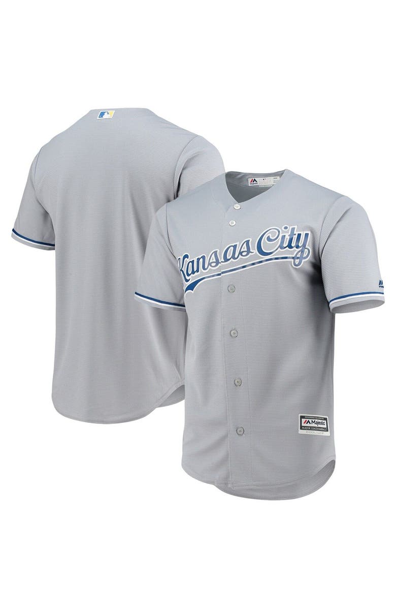 MAJESTIC Men's Majestic Gray Kansas City Royals Team Official Jersey, Main, color, Gray