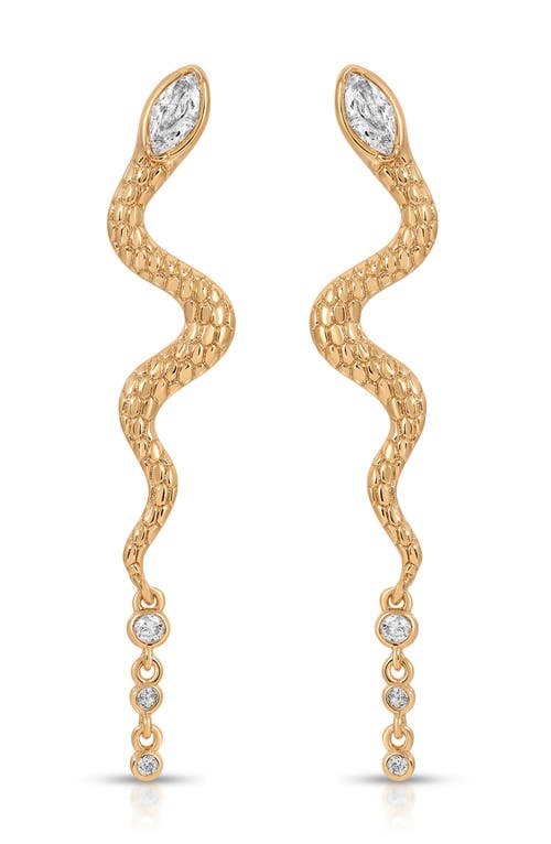 Ettika Serpentina Cubic Zirconia Drop Earrings In Gold