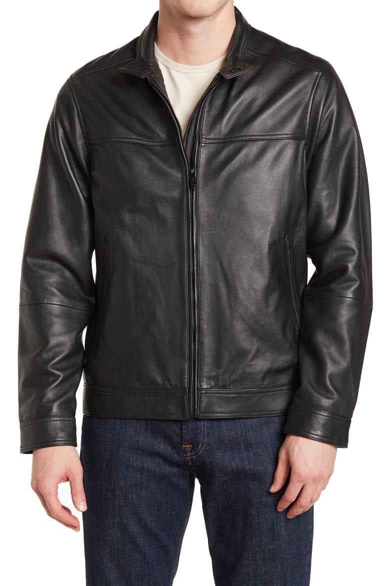 Rodd and Gunn Cromwell Leather Jacket, Main, color, NERO