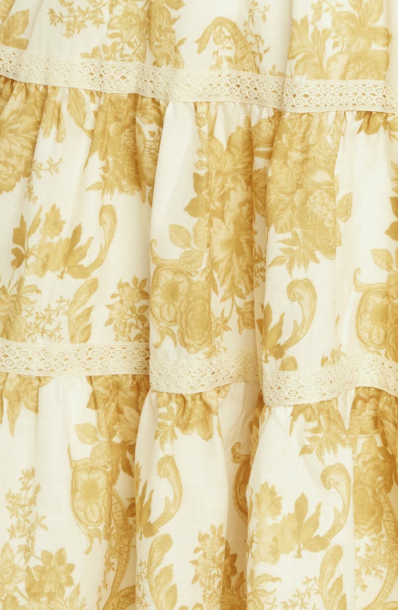 FLYING TOMATO Print Long Sleeve Dress, Alternate, color, Off White/ Yellow