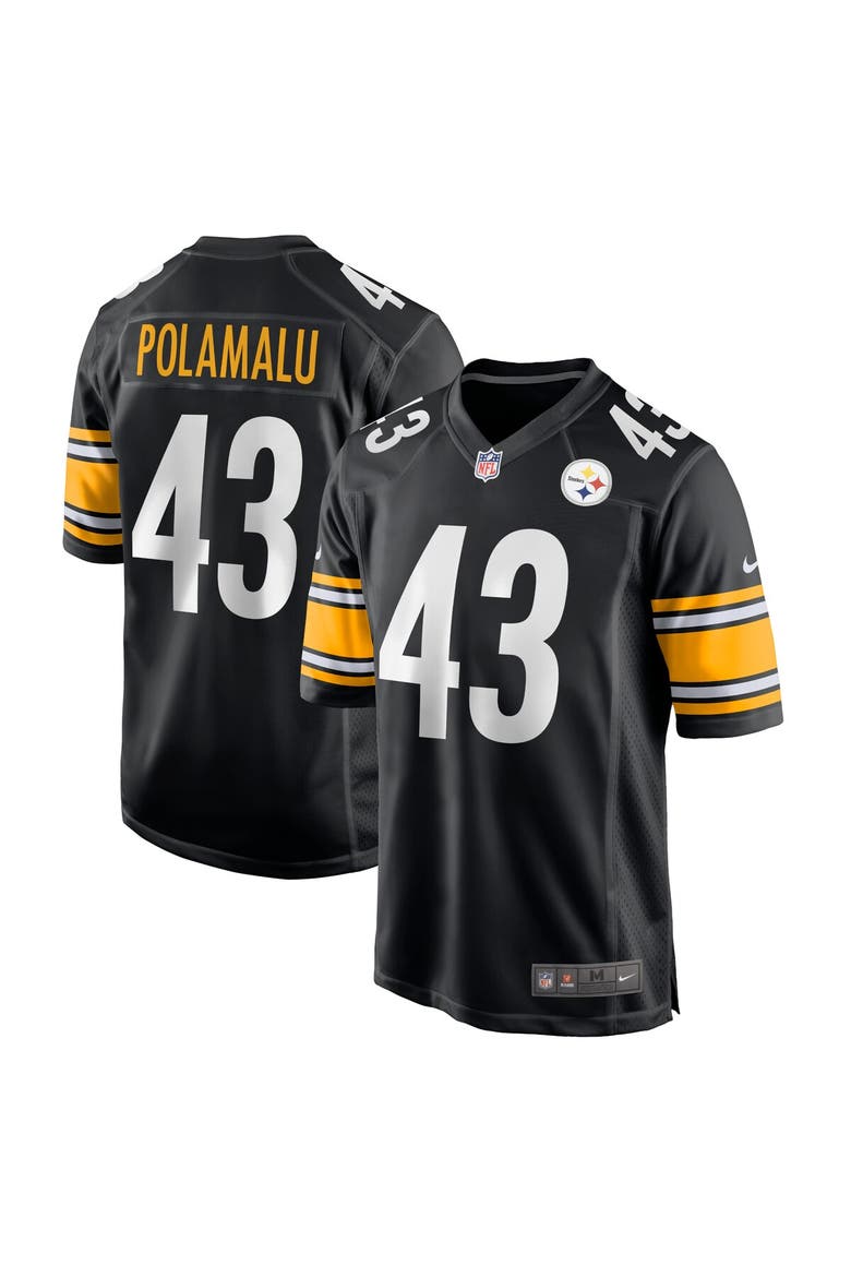 Men's Nike Troy Polamalu Black Pittsburgh Steelers Retired Player Game Jersey, Alternate, color, BLACK