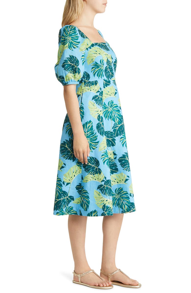 Draper James June Floral Linen Midi Dress, Alternate, color, 