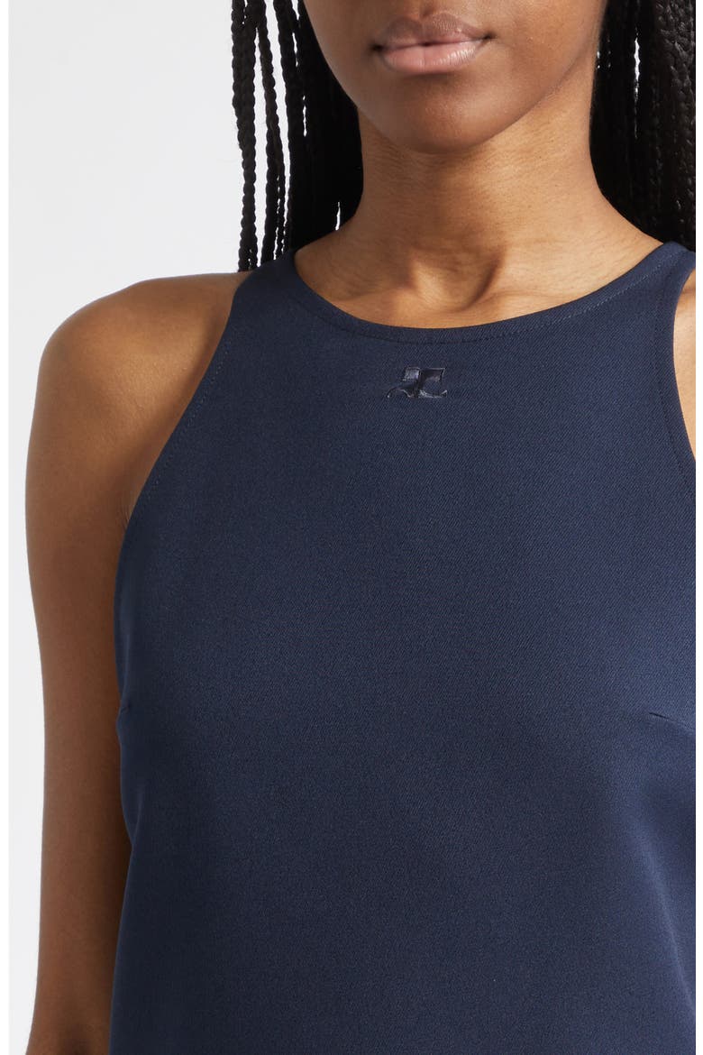 Belted Twill A-Line Minidress, Alternate, color, NAVY