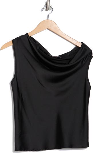 One-Shoulder Satin Tank