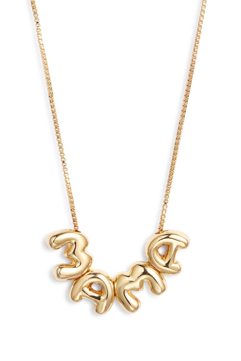 Demi Fine Bubble Mama Pendant Necklace, Main, color, 14K GOLD PLATED