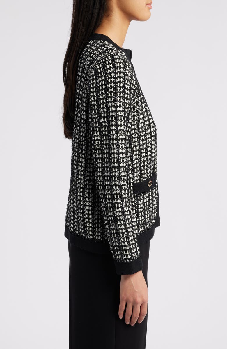 Anne Klein Kissing Textured Open Front Cardigan, Alternate, color, 