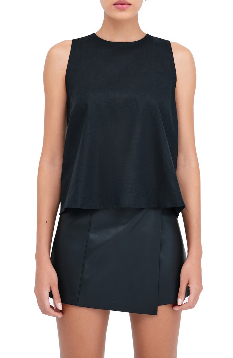 Marcella Mckinley Sleeveless Linen & Cotton Top, Main, color, 