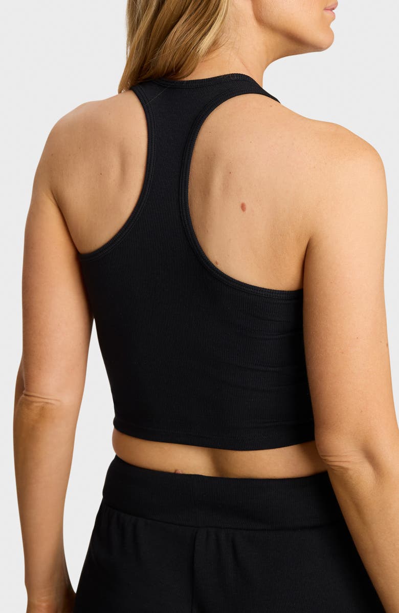 Commando Better than Basic Racerback Crop Rib Tank, Alternate, color, Black