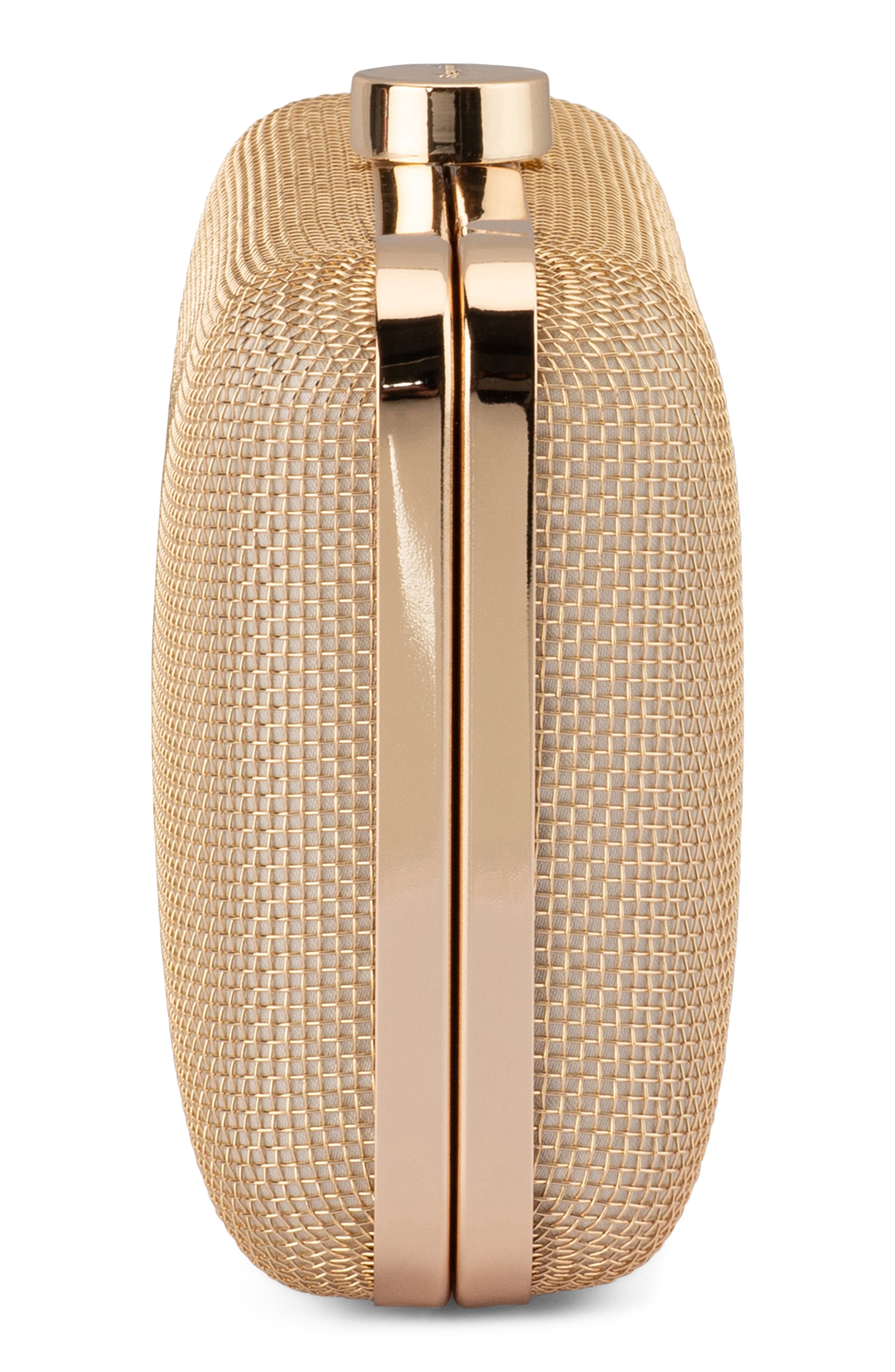 Jen Mesh Frame Clutch, Alternate, color, GOLD