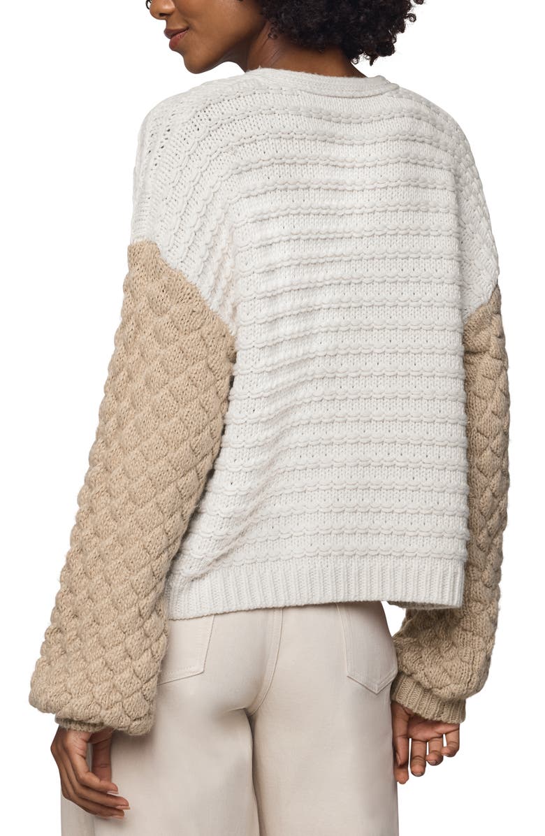 Splendid Maria Bobble Cardigan, Alternate, color, Pale Oak Ivory/ Light Cedar