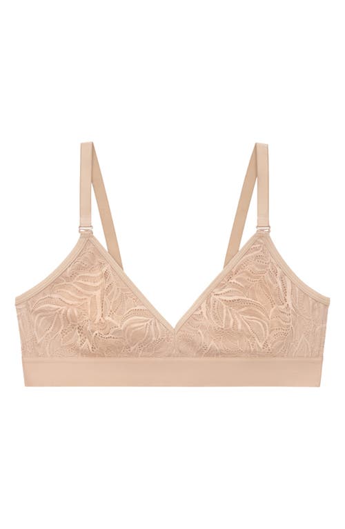 Thirdlove Feather Lace Triangle Bralette In Brown