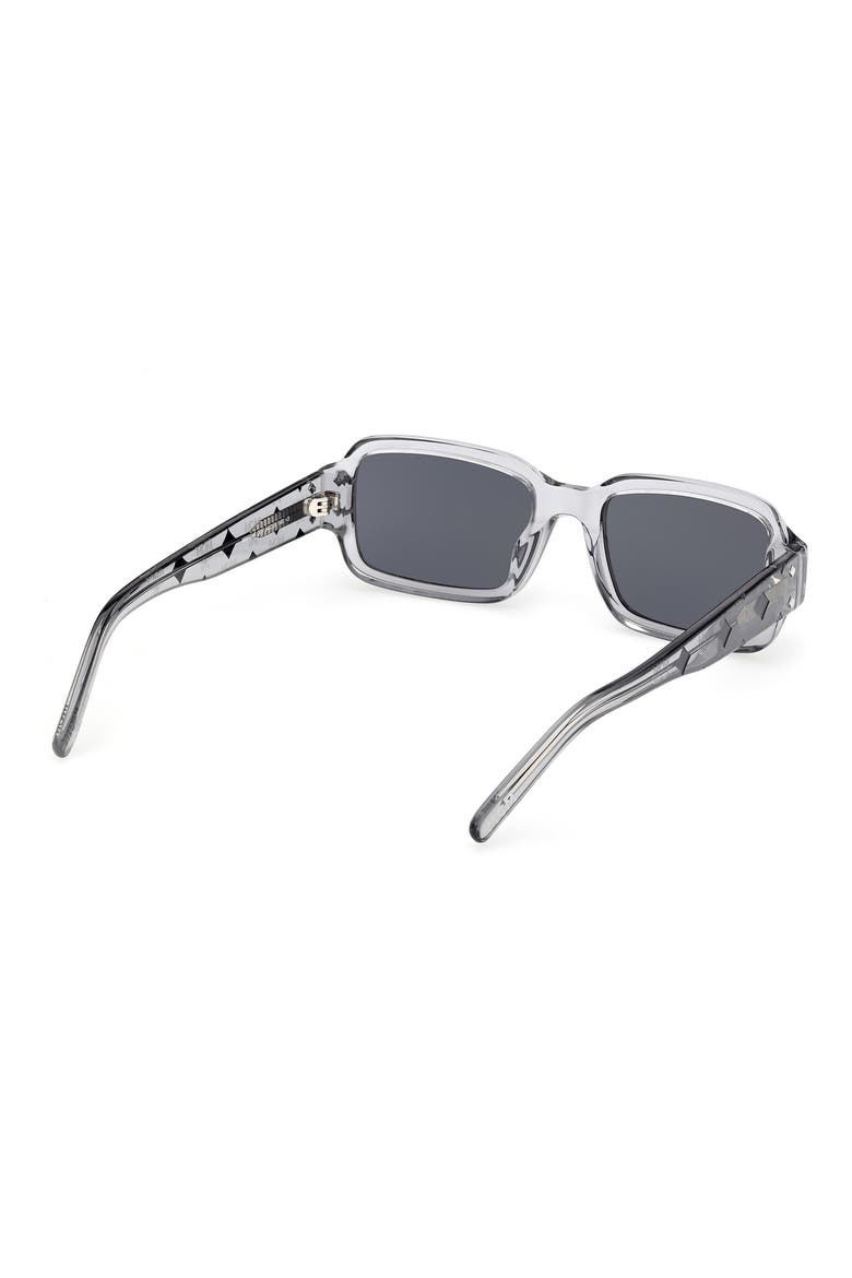 54mm Rectangular Sunglasses, Alternate, color, GRAY / SOLID DARK BLUE LENSES