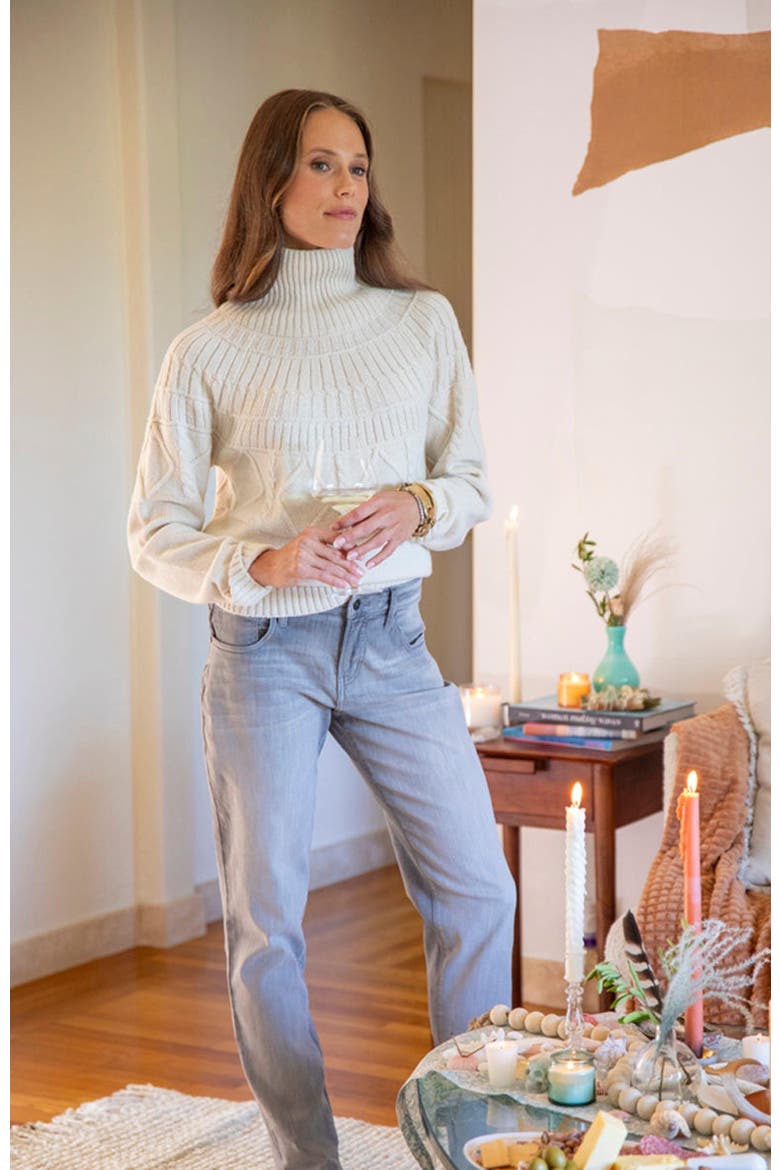 Neve Cable Turtleneck, Alternate, color, Birch