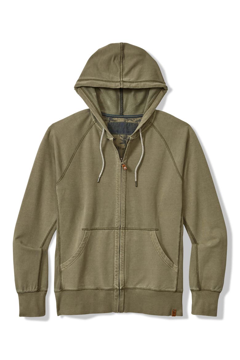 Ben & Terry Cotton Zip-Up Hoodie, Main, color, TEA LEAF