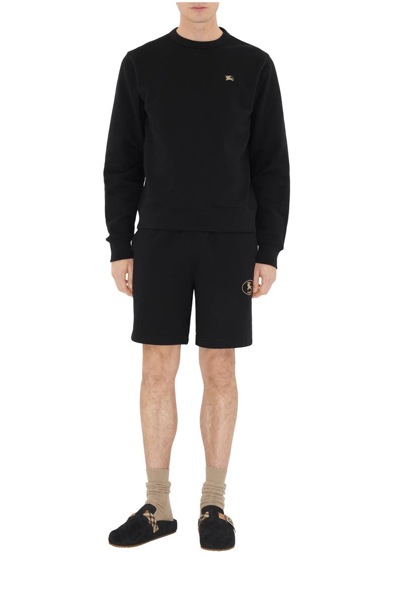 Knight Stamp Cotton Sweatshirt, Main, color, Black