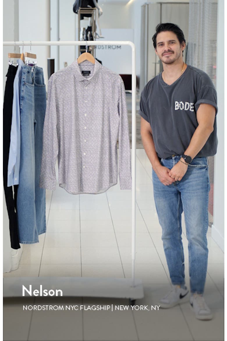 OoohCotton® James Geo Print Button-Up Shirt video