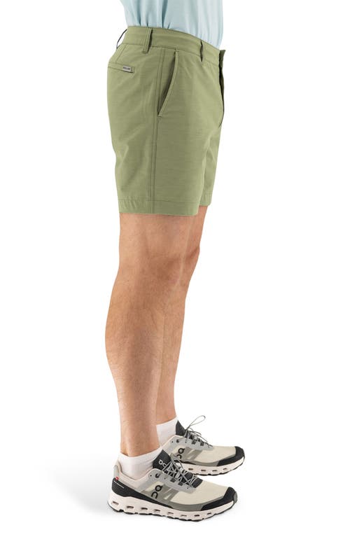 Devil-dog Dungarees 8-inch Hybrid Chino Shorts In Oil Green