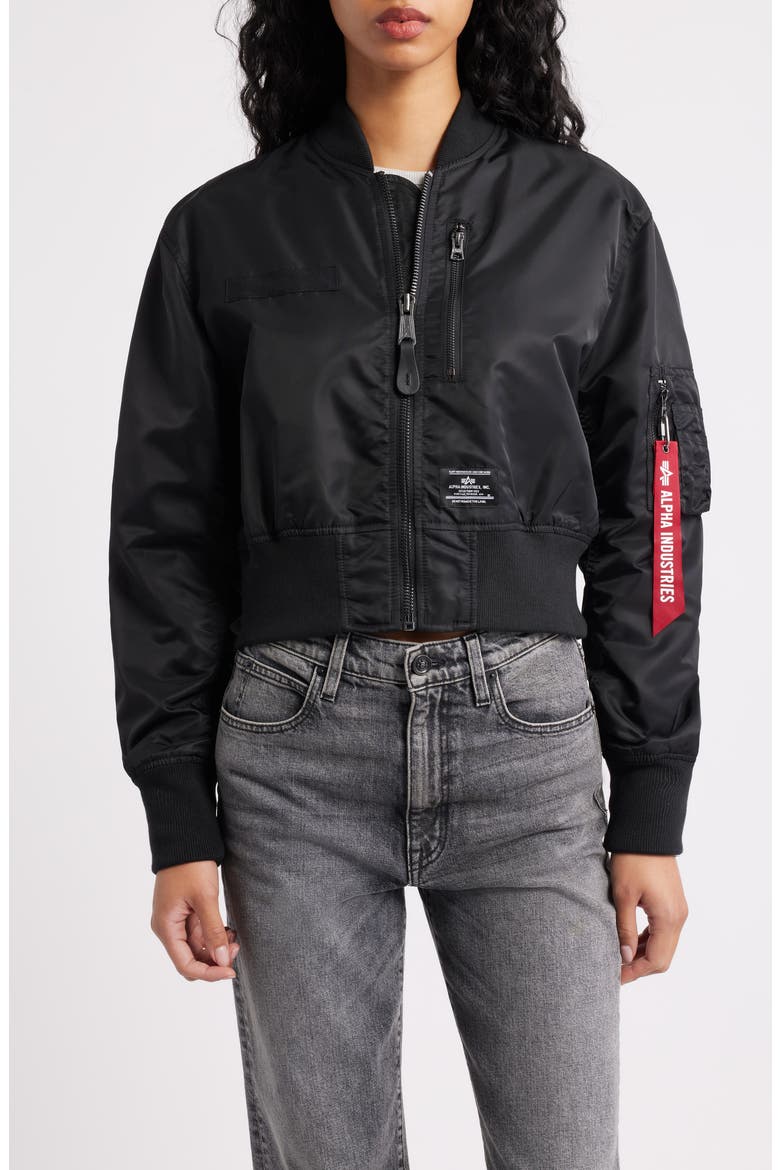 L-2B Gen Crop Flight Jacket, Alternate, color, BLACK